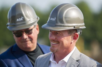 Michael Trebilcock, MCPC Chairman and  Founder and Andrew Shannon, President, Michigan, break ground on new facility.
